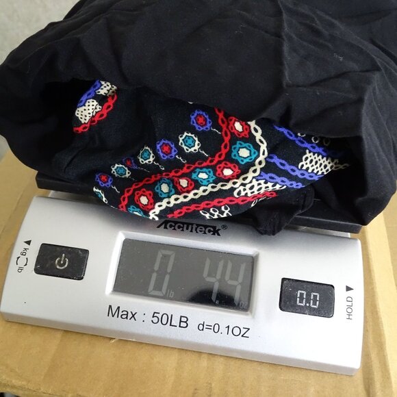 Emery Rose Black Tunic Top Women Size XL Colorful Printed Short Sleeves Boho - Picture 8 of 8